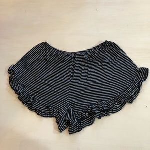 Brandy Melville navy blue and white striped shorts